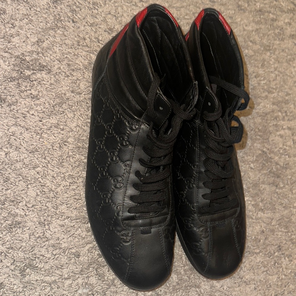 Gucci Signature Black and Red Hightops